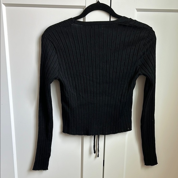 Missy Black Ribbed Cardigan - Picture 2 of 4